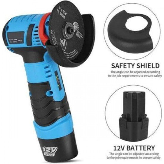Γωνιακός Τροχός Μπαταρίας 12V – 76mm, 19500rpm Με 2 Μπαταρίες Λείανσης & Κοπής